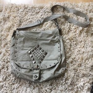 Cream studded crossbody bag